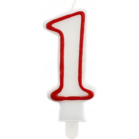Candela numero 1 con contorno rosso
