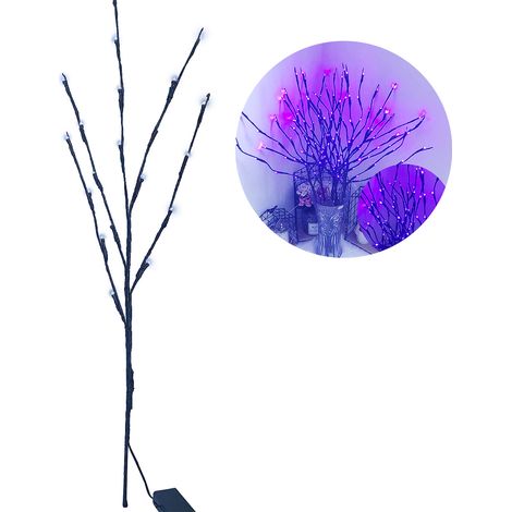 Branche lumineuse 20 LED réaliste, éclairage artificiel pour décoration de vase de maison, 30 pouces (77 cm), violet (1/5)