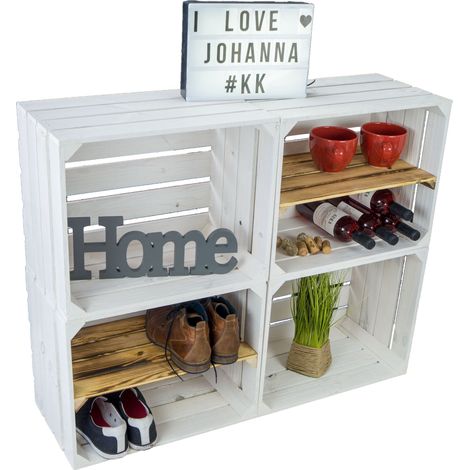4er set Holzkisten Couchtisch Schuhregal Wohnwand Kistenregal Weinkisten Obstkisten (1/4)