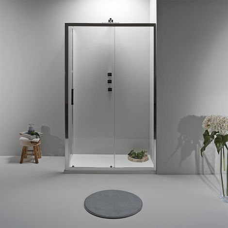 BOX DOCCIA ELITE ANGOLARE 80x130 CM SCORREVOLE CON LATO FISSO TRASPARENTE (1/5)