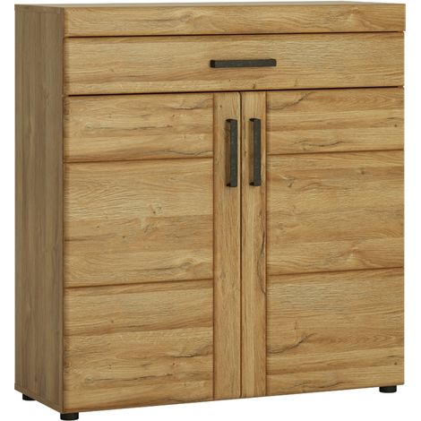 Garderobenschrank Schuhschrank mit Schublade in Grandson Eiche Nb. CARIATI-129, B/H/T ca. 92,8/100,2/38 cm (1/4)
