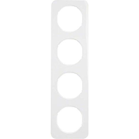HAGER R.1 CADRE R1 4 ÉLÉMENTS BLANC POLAIRE BRILLANT BERKER 10142189