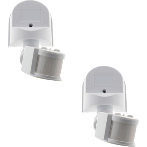 2 détecteurs mouvement IP44 - tête orientable - 1200W - blanc -