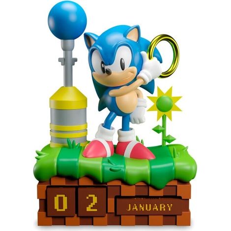 Calendario perpetuo 3d con design di sonic the hedgehog
