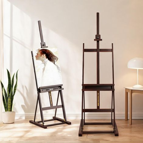 Chevalet de peinture en bois de hêtre avec rangement intégré (1/5)