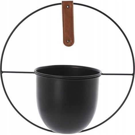 Pot de fleurs suspendu en métal, noir, 30 cm, 1 pièce.
