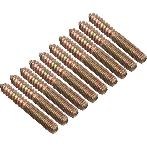 10 pieces M8 x 60 mm wood-metal furniture screws, double-head dowels, fastening screws, shaft thread screws (1/4)