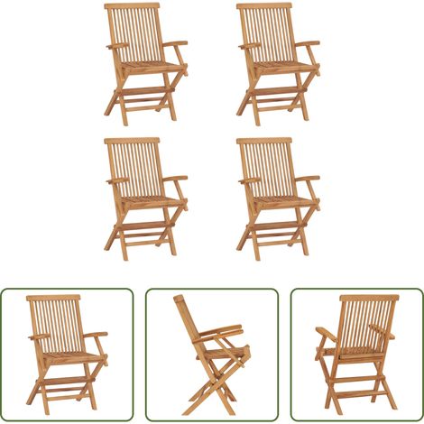 Klappbare Gartenstühle - Klappbare Gartenstühle 4 Stk. Massivholz Teak (1/5)
