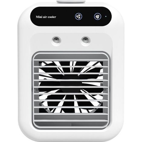 Wiederaufladbare, tragbare Klimaanlage (25 W), Mini-Ventilator mit 2 Geschwindigkeitsstufen, Kaltluftnebel für kleine Räume, Schlafzimmer, Büros und den Außenbereich – KZQ (1/4)
