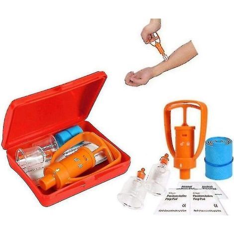 Crea – Kit d'extraction de venin – Pompe à vide réutilisable – 2 ventouses pour aspiration efficace – Trousse de secours compacte (1/2)