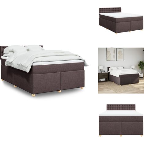 Sommier à lattes de lit avec matelas Marron foncé 160x200 cm - Sommier À Lattes De Lit - Sommiers À Lattes De Lit - Lit - Meuble De Chambre À Coucher (1/5)
