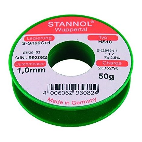 Stannol HS10 2510 hilo de soldadura de plata 250 g