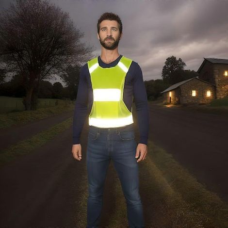 Gilet réfléchissant avec poche, équipement de sécurité haute visibilité pour la course à pied, le vélo et la marche, pour hommes et femmes. (1/4)