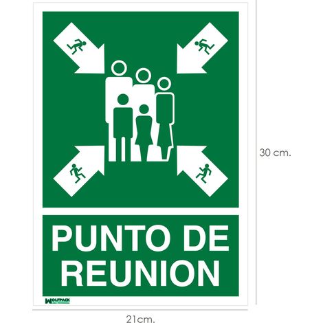 Cartel Informativo Punto De Reunion 30x21 cm.