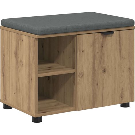 Schuhbank mit Kissen Artisan-Eiche 60 x 38 x 46 cm vidaXL (1/5)