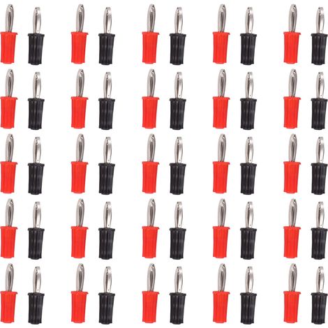 Lot de 20 fiches banane à souder ABS laiton nickelé croix 4mm accessoires enseignement (1/5)