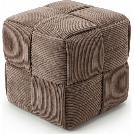 Puff Cuadrado Tapizado en Pana - Diseño Moderno - Cube