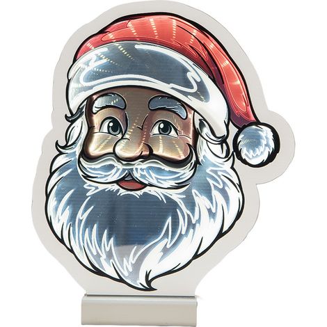 Lampe Miroir Infini Père Noël Décoration de Noël en Plastique Blanc 19 x 5 x 22 cm - PANGIVO (1/5)