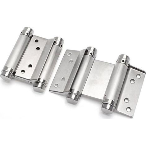 2x paire charnière paumelle portes va-et-vient ressort double action acier inoxydable saloon western, 75 mm (Charge Jusqu\\'à 15kg) (1/5)