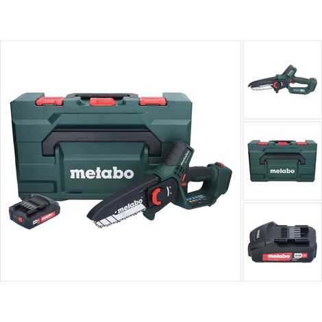 Metabo MS 18 LTX 15 sega da potatura a batteria 18 V 15 cm 5 m/s + 1x batteria ricaricabile 2,0 Ah + metaBOX - senza caricabatterie
