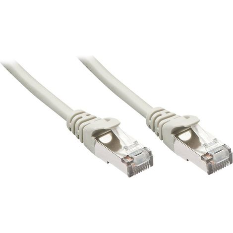 LINDY 48343 RJ45 Câble réseau, câble patch CAT 5e F/UTP 2.00 m gris avec cliquet d'encastrement 1 pc (1/3)