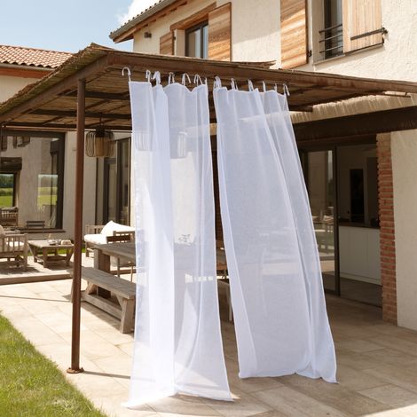 Voile d'ombrage déperlant 140x250 cm – Tissu polyester à nouettes – Protection légère contre l'humidité et le soleil (1/5)