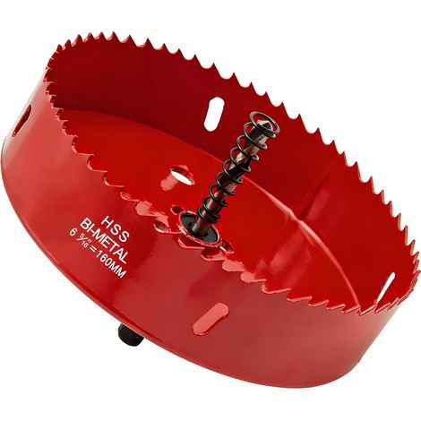 Scie cloche bi-métal 160 mm,HSS M42 Bi-Métal Scies-cloches Bois,avec adaptateur de tige triangulaire et foret de centrage,Idéal pour boîte de mur creux,Cloison Sèche, Plastique (1/5)