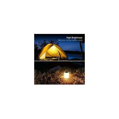 Lanterne camping rechargeable LED – Lumière blanche chaude – Luminosité réglable 3 modes –– Étanche et portable (1/4)