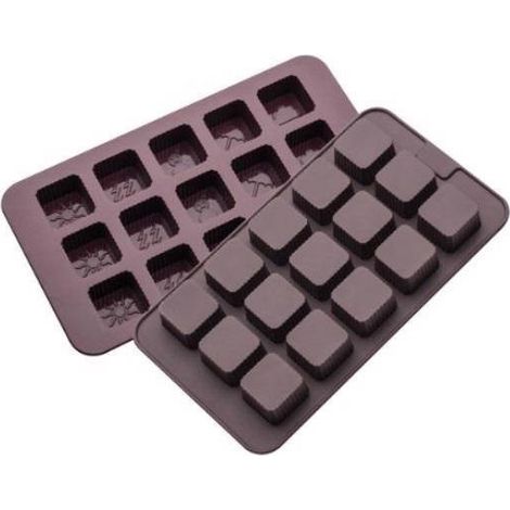 Stampo in silicone per cioccolatini e ghiaccio Pedrini quadrati (1/2)