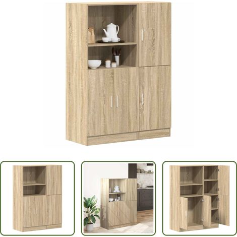 Küchenmöbel - 2-tlg. Küchenschrank-Set Sonoma-Eiche Holzwerkstoff (1/5)