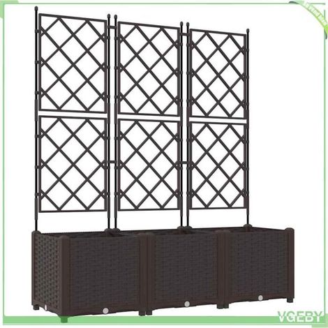 Cache-pot de jardin - FAFEICY - 42002817 - Acier - Marron mat - Lot de 3 120 x 40 x 143 cm (1/5)