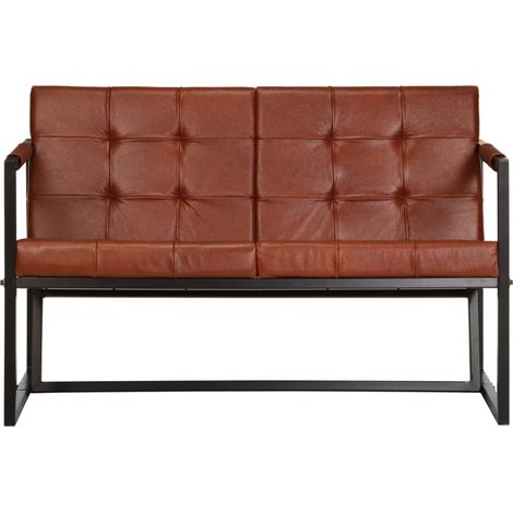 Canapé  Sofa à 2 places Marron Cuir de chèvre véritable (1/5)