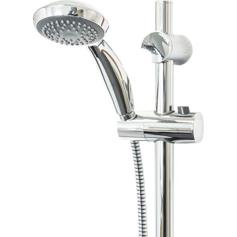 tecuro Brauseset Komfort-70 - mit Handbrause 1-strahlig, Brauseschlauch 150 cm, Wandstange 100 cm (1/5)