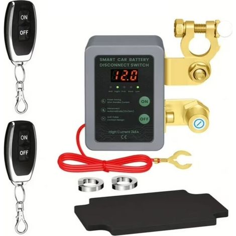 Écran gris，Interrupteur de Découpage de Batterie 12V/24V Universel pour Camion - Télécommande Intelligente, Anti-décharge (1/3)