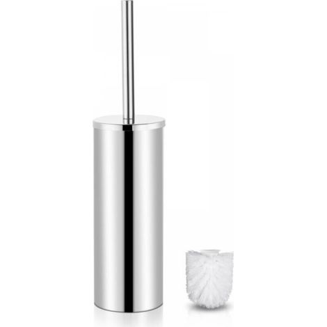 Toilet Brush Stainless Steel Toilet Brush and Holder Free Standing Toilet Brush with Extra Brush for Bathroom Toilet, Silver (1/5)
