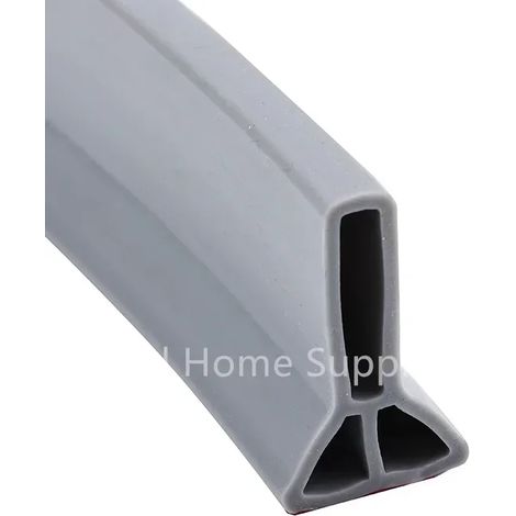 (H 3cm Gray-about 50cm)Shower Water Barrier Collapsible Self Adhesive Silicone Strip Trim Splash Guard Bendable Shower Threshold Water Barrier (1/4)