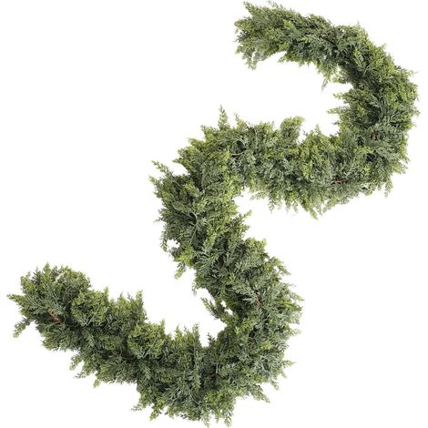 Guirlande Artificielle Noël Vigne Réutilisable Intérieur Extérieur Couronne Artificielle Verdure Cyprès Réaliste Pour Cheminée Escaliers Porte Rampes Boutique Noël Meuble TV Ornement Fête (1/5)