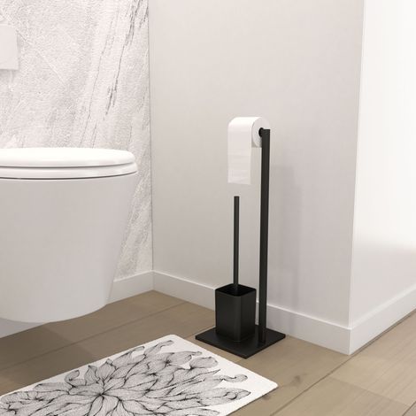 Cepillo de WC negro mate con base - CUBY WC