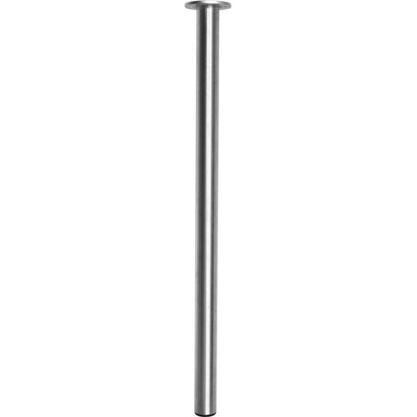 Pie de mesa de acero inoxidable cepillado Redondo - Plata - 40 x 720