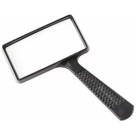 Lente d'ingrandimento portatile 10X, rettangolare, con lente in vetro antigraffio, ideale per lettura, hobby, riparazioni e osservazione per anziani.