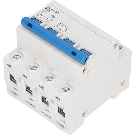 Disjoncteur Miniature DZ47-63 C16 4P AC 16A 400V Basse Tension Disjoncteur de Protection Montage sur Rail DIN (1/5)