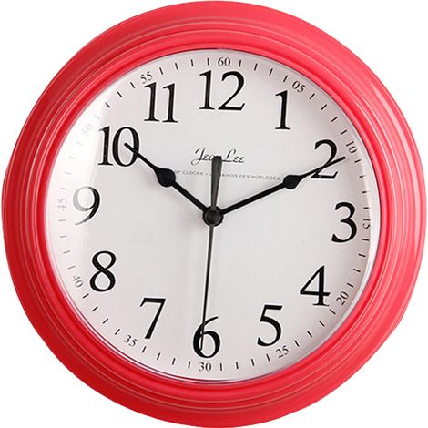 Horloge murale de salon de 9 pouces - horloge simple et moderne - horloge silencieuse en plastique