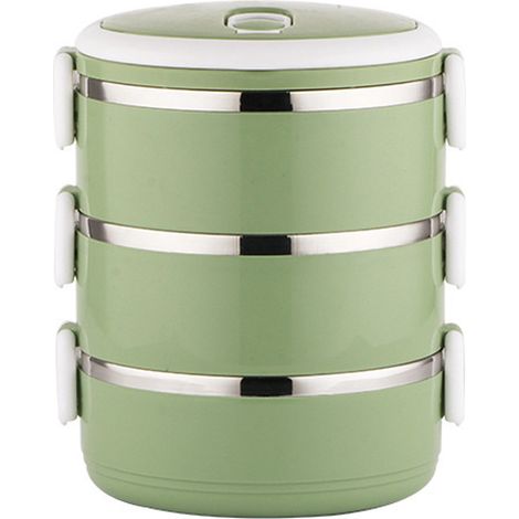 Fiambrera apilable isotérmica de acero inoxidable, recipientes para comida caliente para adultos (hombres y mujeres). (1/5)