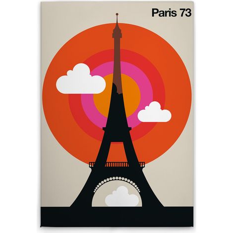Leinwandbild Retro Paris M1-No.50799 - Kunstdruck auf Leinwand in Creme Schwarz - Wandbild 30 x 45 cm (1/5)