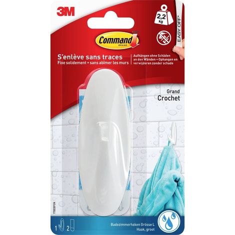 3M Ganci di design grandi Command™ Bad (L x L x A) 105 x 38 x 38 mm Bianco Contenuto: 1 pz.
