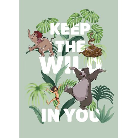 Poster Disney Le livre de la Jungle - Garde ton côté sauvage 30 cm x 40 cm (1/4)