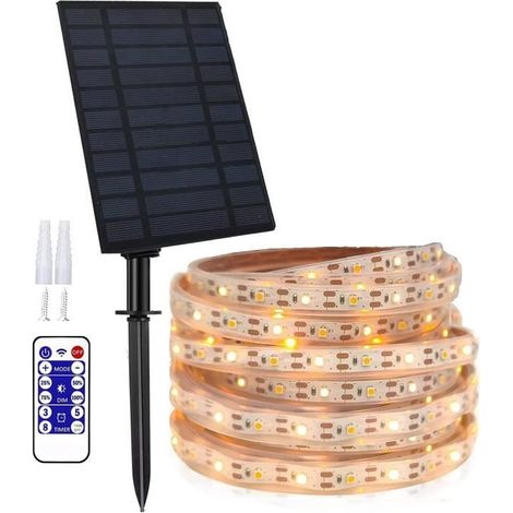 AMOUNE LED-Streifenleuchte – 10 m – Solarbetrieben – IP67 – 8 dekorative Modi (1/5)