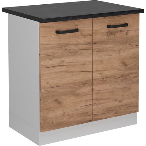 Mobile lavello cucina R-Line, Quercia dorata, 80 cm PL Antracite, Vicco