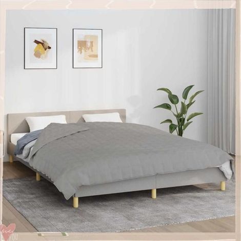 Couverture lestée - VINGVO - 350724 - Gris - 200x200 cm - 9 kg - Coton & perles de verre (1/5)
