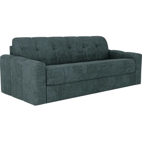 Divano letto 4 posti a ribalta Posto letto 160 cm Materasso 22 cm memory foam in Tessuto testurizzato Blu petrolio DARIELO (1/5)